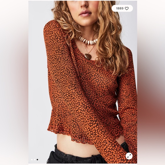 NWT Free People Garner Long Sleeve Tee S - Picture 3 of 10